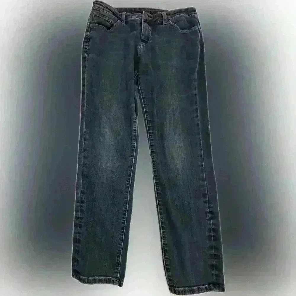 Women's Dark Wash Straight Leg Jeans - Black